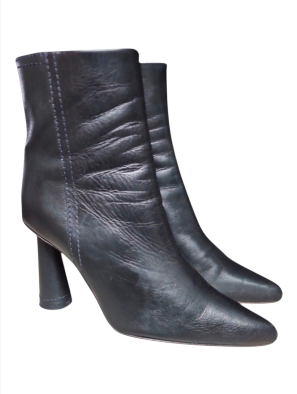 JACQUEMUS | Les Bottes Toula Black Leather Ankle Boots in Size EU 36.5 / US 6.5